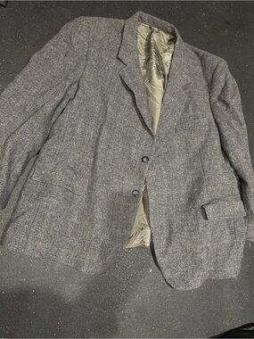George Richard’s Men's Gray Tweed Blazer - Classic Two-Button Sport Coat